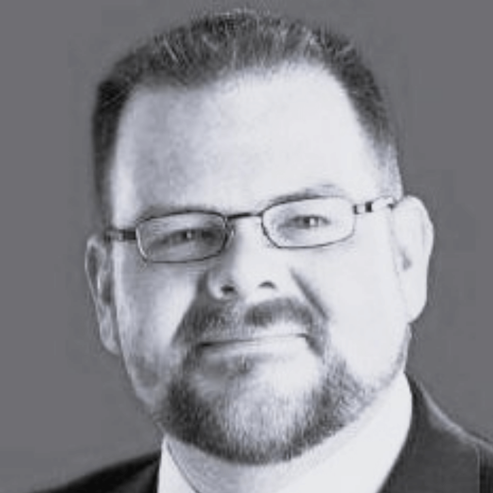 Black and white portrait of DeadlyScience Board member Matthew Conners