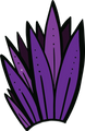 Purple abstract leaf-like shape on a white background