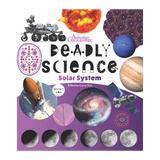 Book cover of 'Deadly Science: The solar system' by Australian Geographic with space-themed illustrations on a purple background.